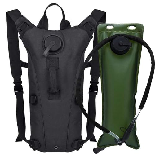 Running Hydration Vest Pack Tactical 3L Water Bladder Backpack Bag for Cycling Marathon Hiking Daypack Men & Women - color: Black A