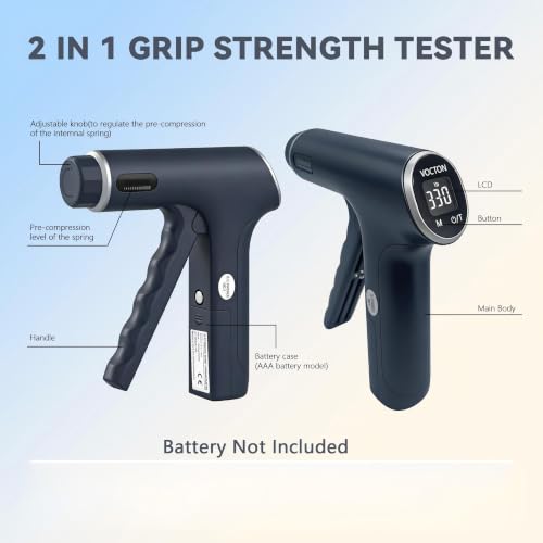 Digital Hand Dynamometer, 2-in-1 Adjustable Grip Strength Tester