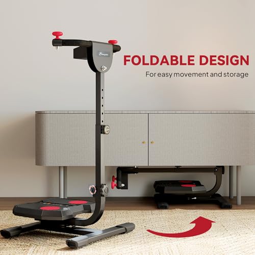 Soozier Foldable Ab Twister Board Screen Twist Shape Abs Trainer - color: Red