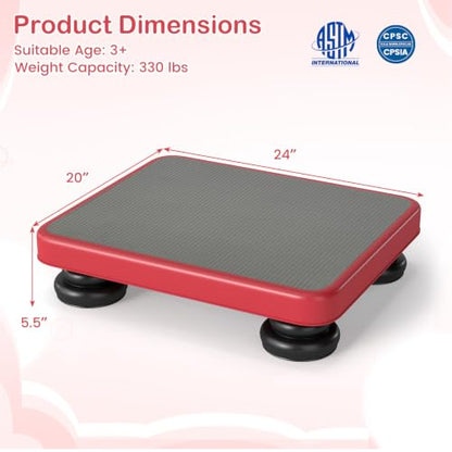 Goplus Kids Rebounder Bouncing Board, 24" x 20" Mini Trampoline - color: Red