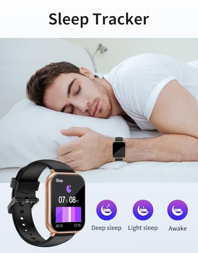 RUIMEN Smart Watches for Men Women (Answer/Make Call, 2 Bands), 1.8", BK/GD - color: Black/Copper