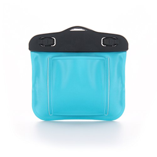 SwimCell Waterproof Key Pouch for Swimming with Armband & Lanyard - Blue - color: Blue, size: Key Case 3 x 4 inches