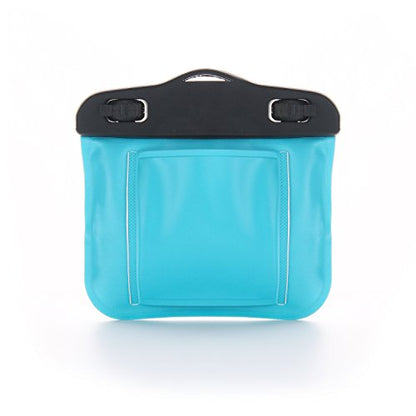 SwimCell Waterproof Key Pouch for Swimming with Armband & Lanyard - Blue - color: Blue, size: Key Case 3 x 4 inches