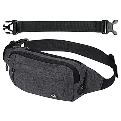 WATERFLY Small Fanny Pack Crossbody Lightweight Waist Bag for Woman Man - color: B-Grey