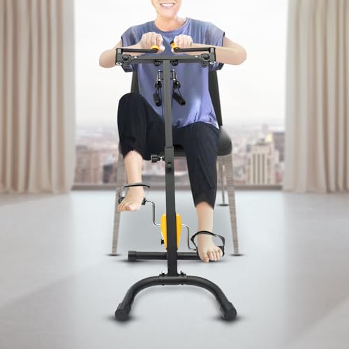 Portable Pedal Exerciser Bike,Foldable Pedal Exerciser,Indoor Cycling Fitness Equipment,Home Workout Physical Therapy Equipment for Seniors,8-Level Height Adjustable,Triangle Structure(Black)