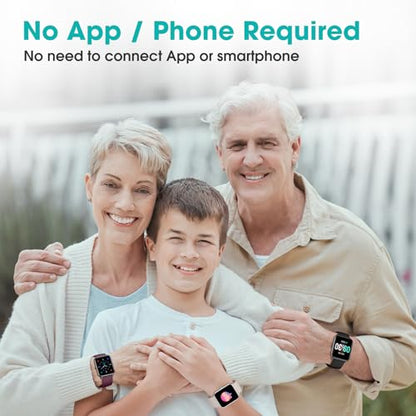 Pedometer Watch Senior Friendly No App No Phone Required, Fitness Tracker - color: Black