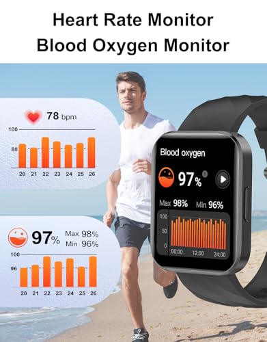 Smart Watch for Women Men, Answer/Make Calls, for iPhone/Android Black - color: Black