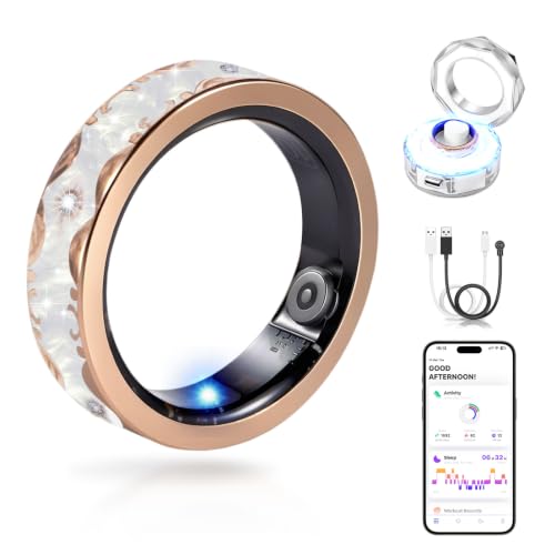 Smart Ring Health Tracker for Women & Men Fitness Tracker Ring White 8# - color: White, size: 8#