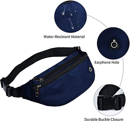 Fanny Packs for Men and Women Water-Repellent Sports Waist Pack Bag - color: 1pack-Blue