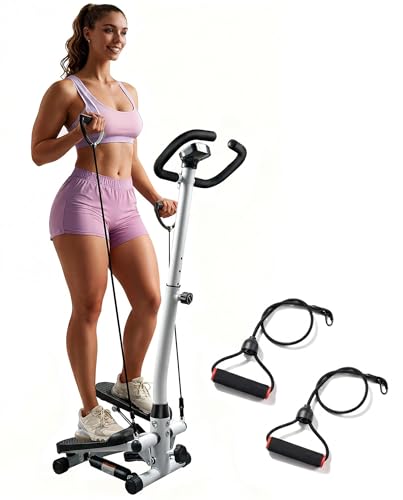 RORALA Twist Stepper with Handlebar,Stair Step Machine for Cardio Workout,Compact Home Exercise Equipment,300LBS MAX Weight Capacity