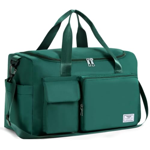 FIORETTO Women's Gym Duffle Bag with Shoes Compartment, 30L Capacity, Ideal for Travel, Gym, Sports, Duffel, Weekender - color: Turquoise, style: Gym Bag