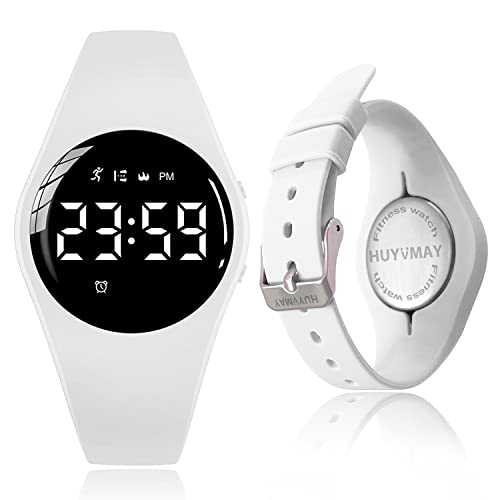 Kids Pedometer Fitness Watch Without App/Bluetooth, Rechargeable Sports Watch with 21-Day Battery Life, IP68 Waterproof Watch with Alarm Clock Timer Step/Distance/Calorie Counter for Kid Boys Girls - color: White