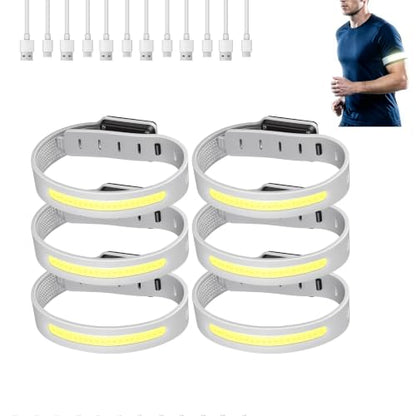 6 Pack Running Lights, Waterproof Sweatproof Wrist Light, 6 Modes, USB-C
