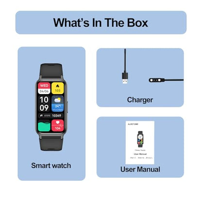 Fitness Tracker (Answer/Make Calls), Smart Watch for Women Men, with 1.47″ AMOLED Always-On Display, 24/7 Heart Rate, Sleep Tracking, 110+ Sport Modes, Waterproof, Compatible for Android Phone - color: Black