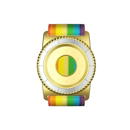 BAISRKE Magnetic Running Armband for MagSafe Case - 360° Rotatable Phone Grip with Adjustable Scent Compartment & Detachable Lanyard Compatible iPhone/Android (Rainbow & Gold) - color: Rainbow&Gold, size: XL (fits Wrist/Armband up to 15")