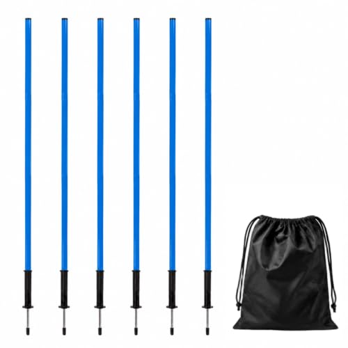 5FT Agility Training Poles, Adjustable Speed and Agility Training Equipment Sports Training Sticks - color: Blue
