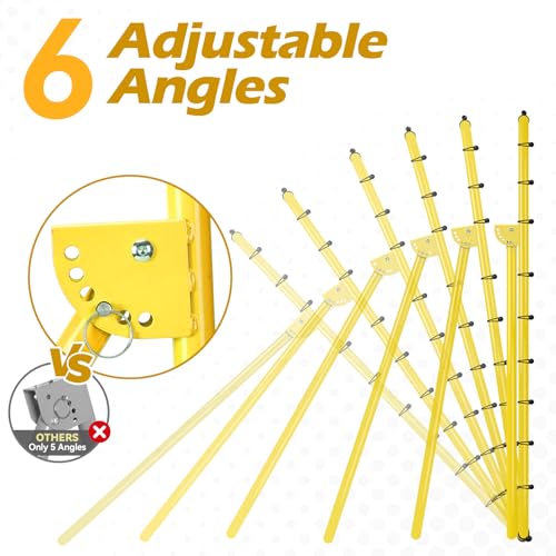 6 Adjustable AnglesVolleyball Rebounder Net 7x4 FT Bounce Back Trainer - color: Yellow