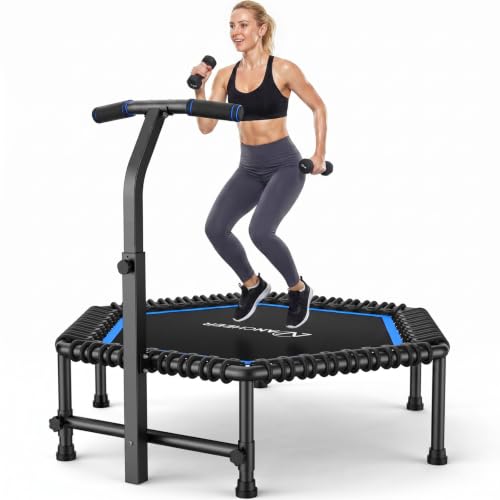 ANCHEER 50" Trampoline - Rebounder Trampoline for Adults with Bungees - color: Pro-Blue