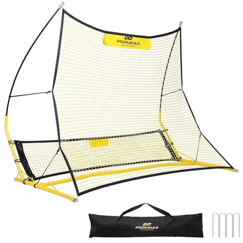 PodiuMax Upgraded Portable Soccer Trainer, 2 in 1 Soccer Rebounder Net