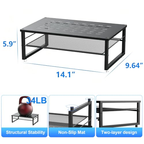 gianotter 2-Tier Metal Monitor Stand Riser - color: Black