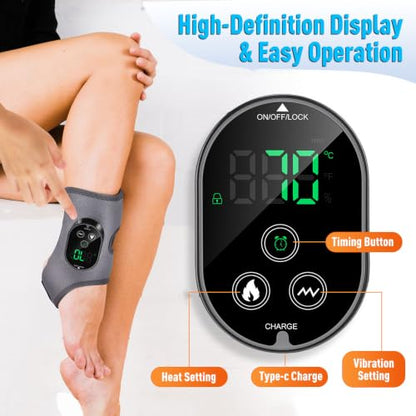 Cordless Foot Renew Triple Method Massager,Ankle Heating Pad with Massage