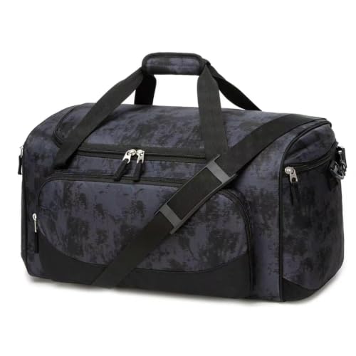 Uarition Gym Bag for Men & Women - 50L Duffle Bag for Travel, Black Tie-Dye - color: Black Tie-Dye