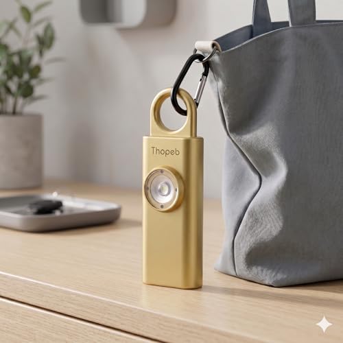 Personal Safety Alarm for Women – Superior Loud Siren & SOS Strobe - color: Metallic Gold