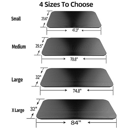Bike Mat,Treadmill Mat,Compatible for Elliptical,Exercise Bikes, Stationary Cycles,Spin Bike,Under Exercise Bike Trainer Pad for Indoor Stationary Gym Fitness Equipment Hardwood Floor Protector - size: 84" x 32"