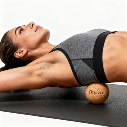 otylzto 2Pcs Massage Lacrosse Balls Natura Cork for Myofascial Release