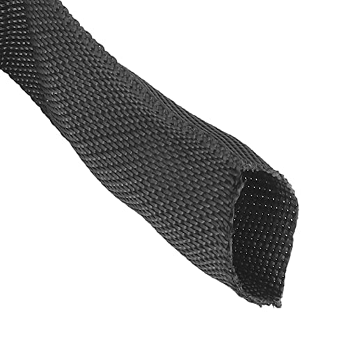 Chain Sleeve Winch Rope Protector, Fydun Polyester Winch Rope Protective Sleeve Black Winch Cover Universal for 5cm/1.97in Width Cable Line(1M) - size: 1M
