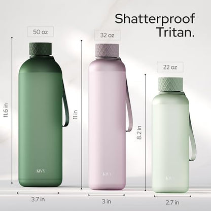 KIVY Slim Water Bottle 22oz Tritan - Lightweight & Shatterproof - BPA-Free - color: 03 Dark Ruby, size: 22oz