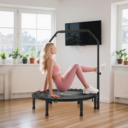Soozier 40" Foldable Mini Trampoline Fitness Rebounder for Adults - color: Black
