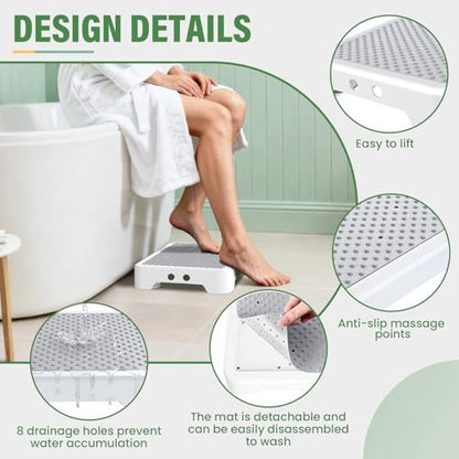 SOYO Mobility One Step Stool Platform for Adults & Elderly, White-Gray - color: White-gray