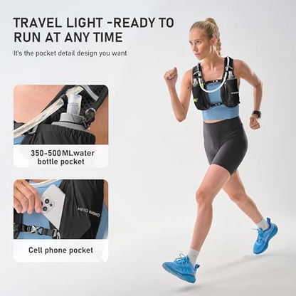 N NEVO RHINO Running Vest with 1.5L Water Bladder, Hydration Vest Pack - color: Black