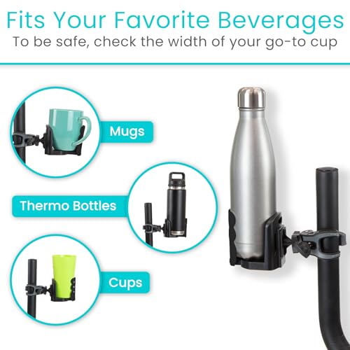 Vive Cup Holder (XL) - for Rolling Walker, Rollator, Wheelchair, Scooter