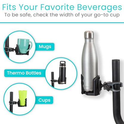 Vive Cup Holder (XL) - for Rolling Walker, Rollator, Wheelchair, Scooter