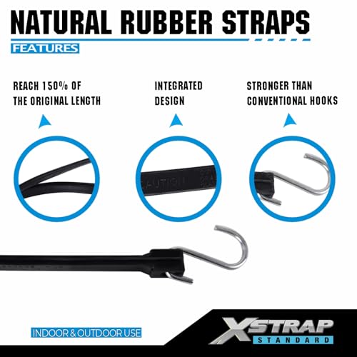 XSTRAP STANDARD 20PK 100% EPDM Bungee Cords 15" Natural Rubber Tarp Straps - size: 15''
