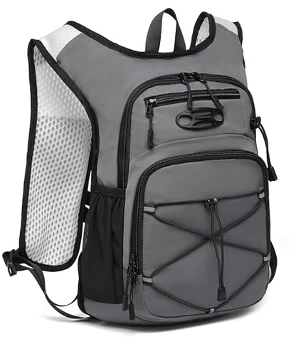 Wotony Lightweight Hydration Backpack with 2LOR 3LWater Bladder for Cycling Hiking Rave - Water Daypack for Men Women - color: Dark Gray