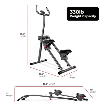 Sunny Health & Fitness Stair Stepper & Climber Exercise Equipment for Home Workout, Compact Cardio Training Machine - color: Dark Gray
