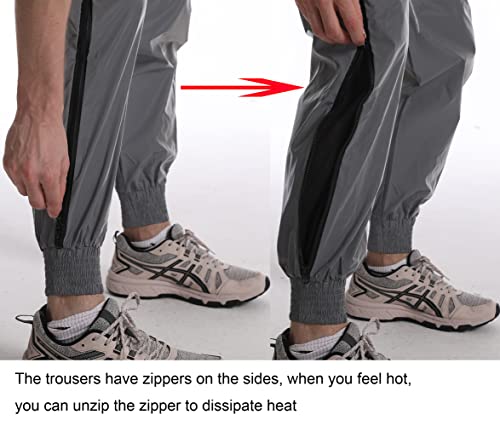 LZLRUN Men Rave Reflective Pants Breathable Zipper Fluorescent Trousers - size: Large