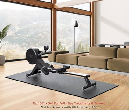 GymCope Treadmill Mat for Hardwood Floor Carpet 7'x3'/6'x3'/6'x2.5'/4'x2' - color: 84"x36"x6mm-black