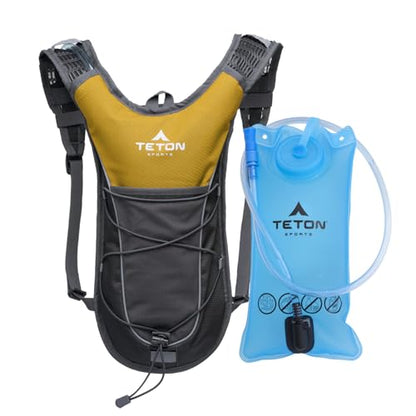 Teton Oasis/Trailrunner Hydration Backpack – Lightweight Water Pack with 2L/3L Bladder for Hiking, Running, Cycling, Biking 18L/22L Sizes – Sewn-in Rain Cover – Fits Men and Women - color: Honeycomb, size: 2 Liters