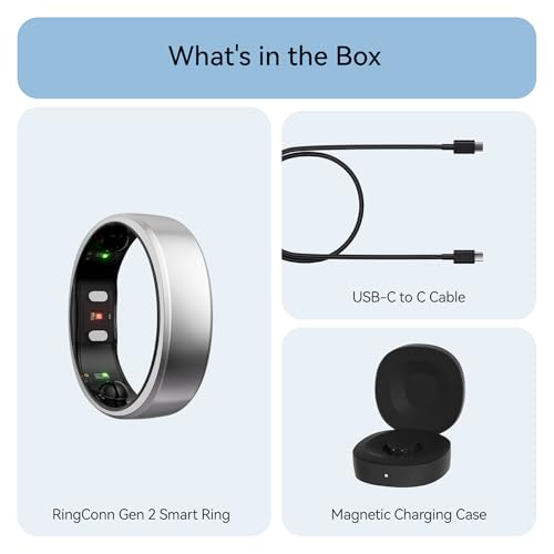 RingConn Gen 2 Smart Ring - Sleep Apnea Monitoring(Silver, Size 10) - color: Future Silver, size: 10
