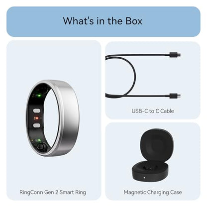 RingConn Gen 2 Smart Ring - Sleep Apnea Monitoring(Silver, Size 10) - color: Future Silver, size: 10