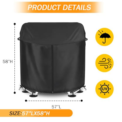 55" Kids Trampoline Cover Waterproof,600D Thick Fabric,Black