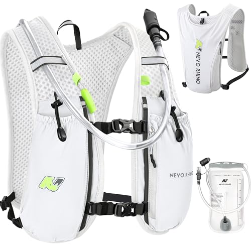N NEVO RHINO 5L Running Vest , Hydration Vest Pack with 1.5L Water Bladder - color: White