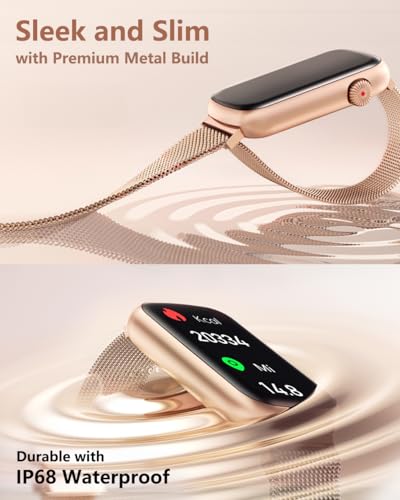 MorePro Health Fitness Tracker, 24/7 Heart Rate Monitor with Blood Pressure, Blood Oxygen, Sleep Tracking, IP68 Waterproof Activity Trackers with Step Counter, Compatible with iOS Android - color: Milanese Silver