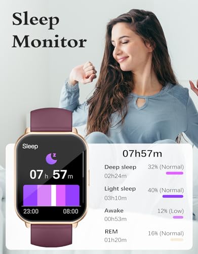 RUIMEN Smart Watches for Women (Answer/Make Call, 2 Bands), 1.8", Purple - color: Purple