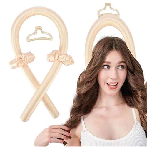 4PCS 19" Rods Curlers Set Foam Hair Curlers for Short and Long Hair, No Heat Foam Rollers(Yellow) - color: Yellow
