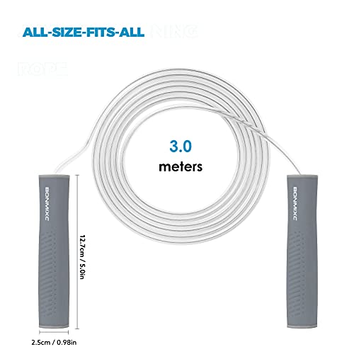 Weighted Jump Rope 1-LB for Adult || Speed Skipping Rope with Ball Bearings - color: Speed Gray (1 Pack)